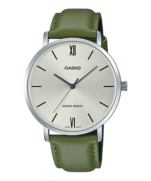 Casio MTP-VT01L-3B Men's Analog Watch - Leather Strap - Classic Design