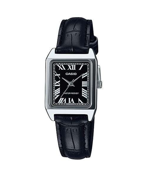 Casio LTP-V007L-1B Women's Watch - Elegant Black Analog with Leather Strap