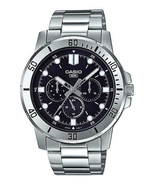 Casio MTP-VD300D-1E Men's Analog Watch - Stainless Steel - Chronograph
