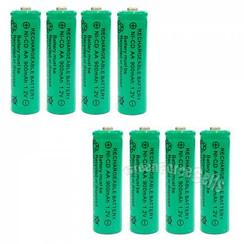 8 x AA 900mAh Ni-Cd NICD Ni-Cad 1.2V rechargeable battery cell RC toy Green