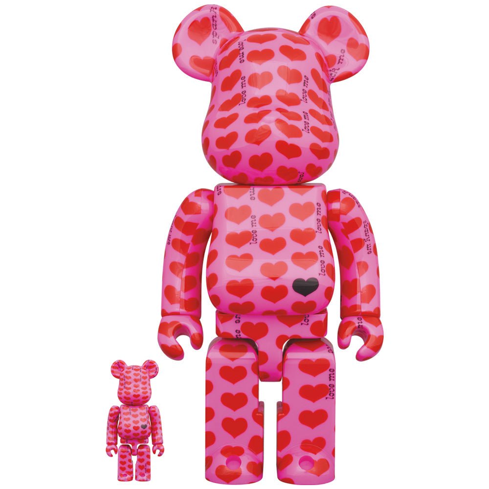 Medicom Be@rBrick Bearbrick Pink Heart 100％ & 400％