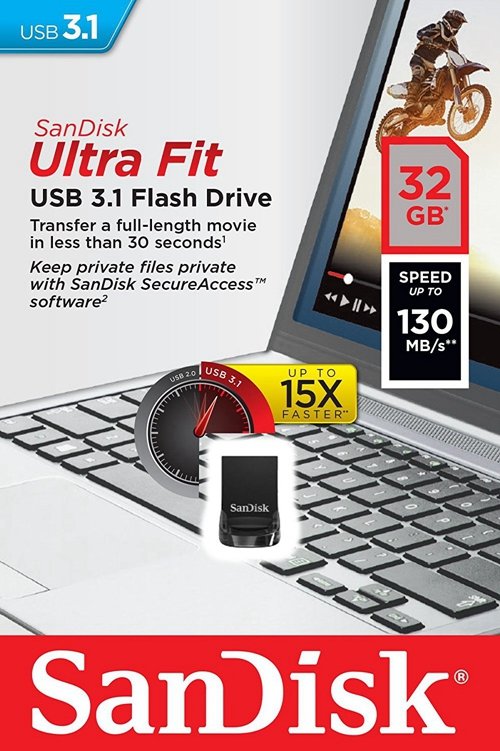 Sandisk Ultra Fit 32GB USB 3.1 Flash Drive 130MB/s SDCZ430 032G