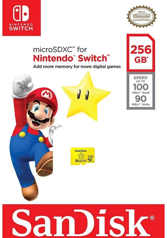 SanDisk Nintendo Switch 256GB microSDXC Memory Flash Card up to 100MB/s SDSQXAO-256G