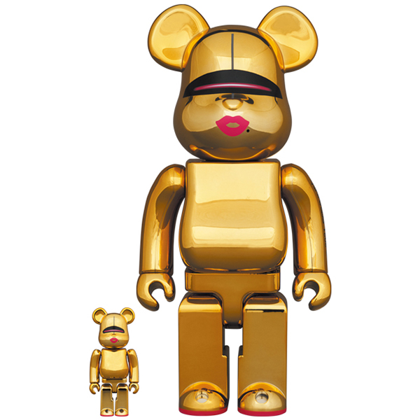 Medicom Be@rBrick BearBrick Sorayama x 2G Gold Ver. 100％ & 400％