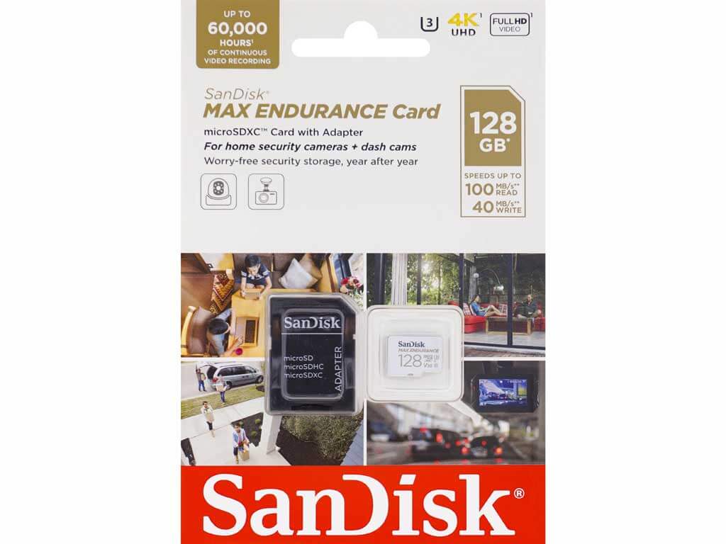 SanDisk Max Endurance 128GB MicroSDXC Memory Card 4K Full HD Class 10 100MB/s SDSQQVR-128G