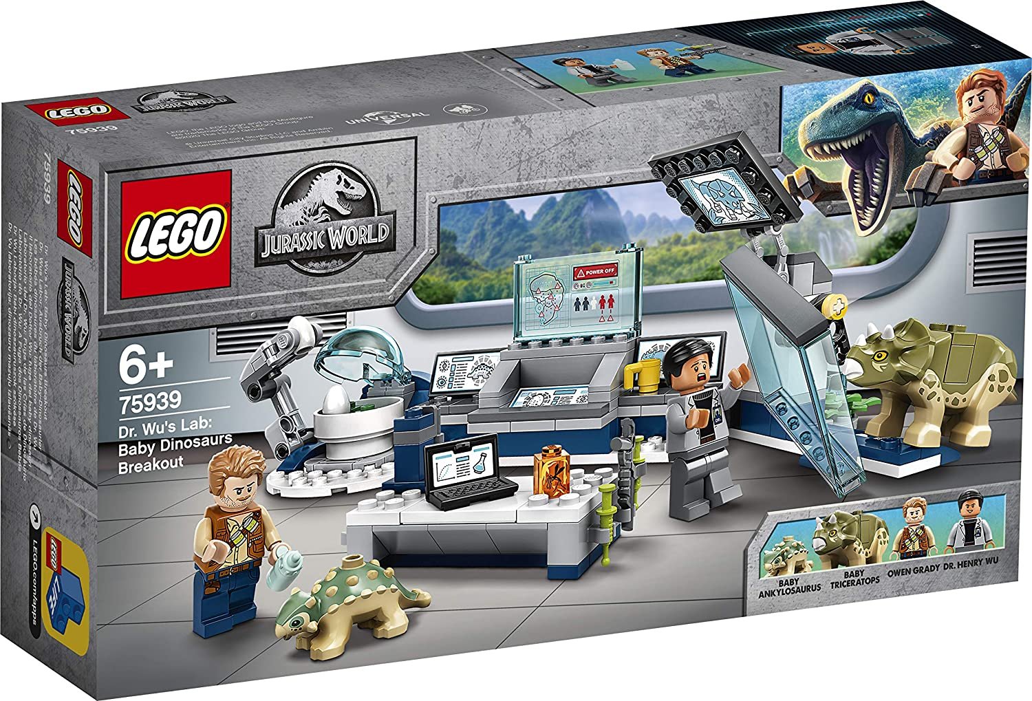 LEGO Jurassic World 75939 Dr. Wu's Lab: Baby Dinosaurs Breakout Toy with Owen Minifigure