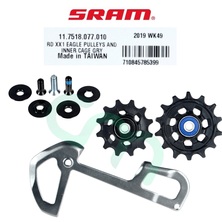 SRAM XX1 Eagle 12 Spd Rear Derailleur Pulleys & Inner Cage Plate (Grey) NIB