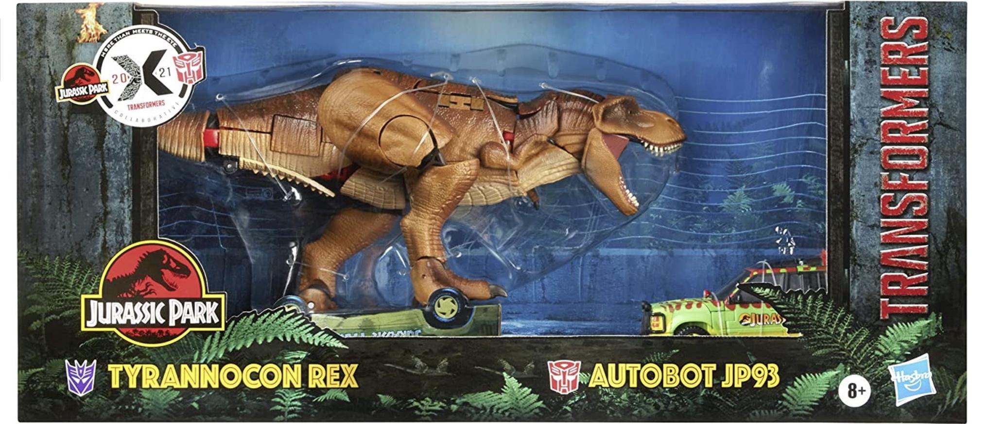 Transformers x Jurassic Park Generations Tyrannocon Rex & Autobot JP93 Action Figure Set