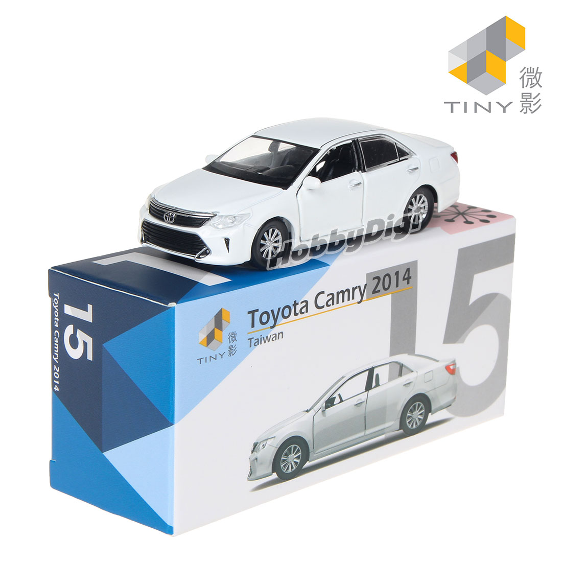 Tiny City Diecast Model Car TW15 - Toyota Camry 2014 White (LHD)