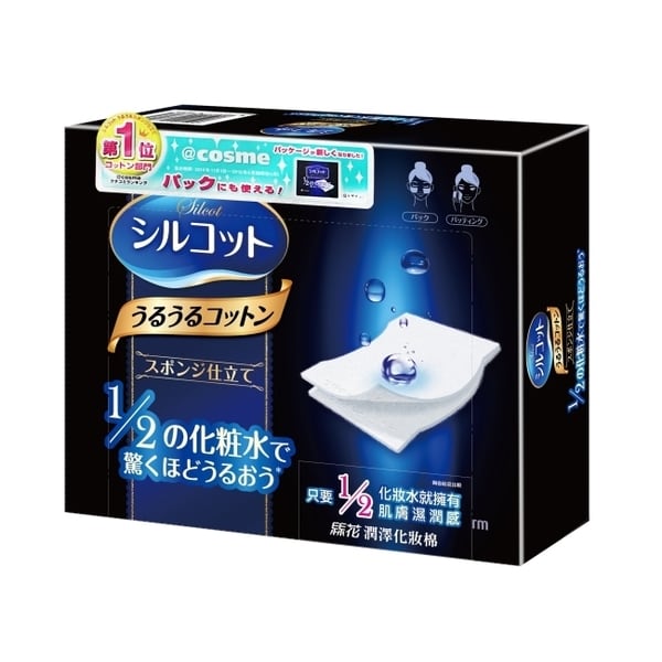 Unicharm Silcot Uruuru Sponge Facial Moisturizing Cotton 40 Pads