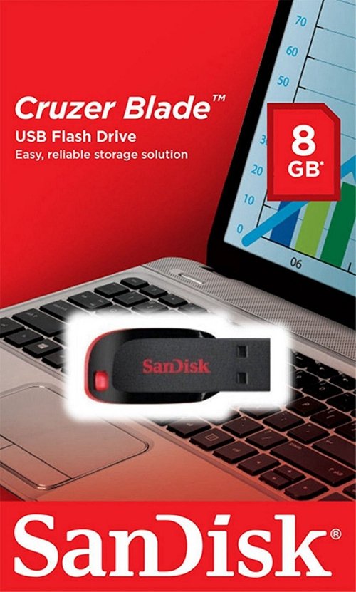 Sandisk Cruzer Blade 8GB USB 2.0 Flash Drive SDCZ50 008G