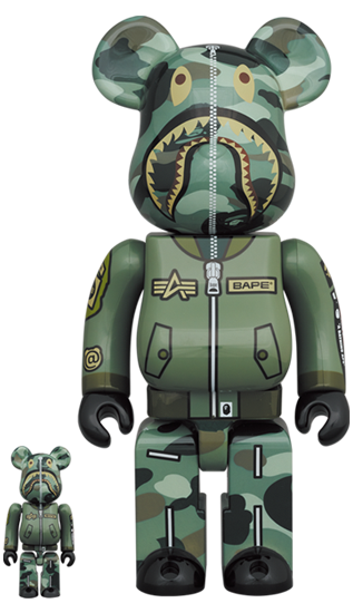Medicom Be@rBrick BearBrick Bape ALPHA MA-1 100% & 400%