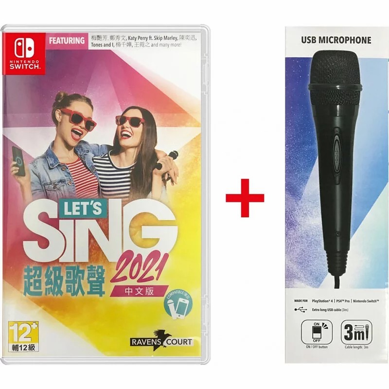 Nintendo Switch Game NS Let’s sing 2021 Chinese Version Mic Bundle Edition
