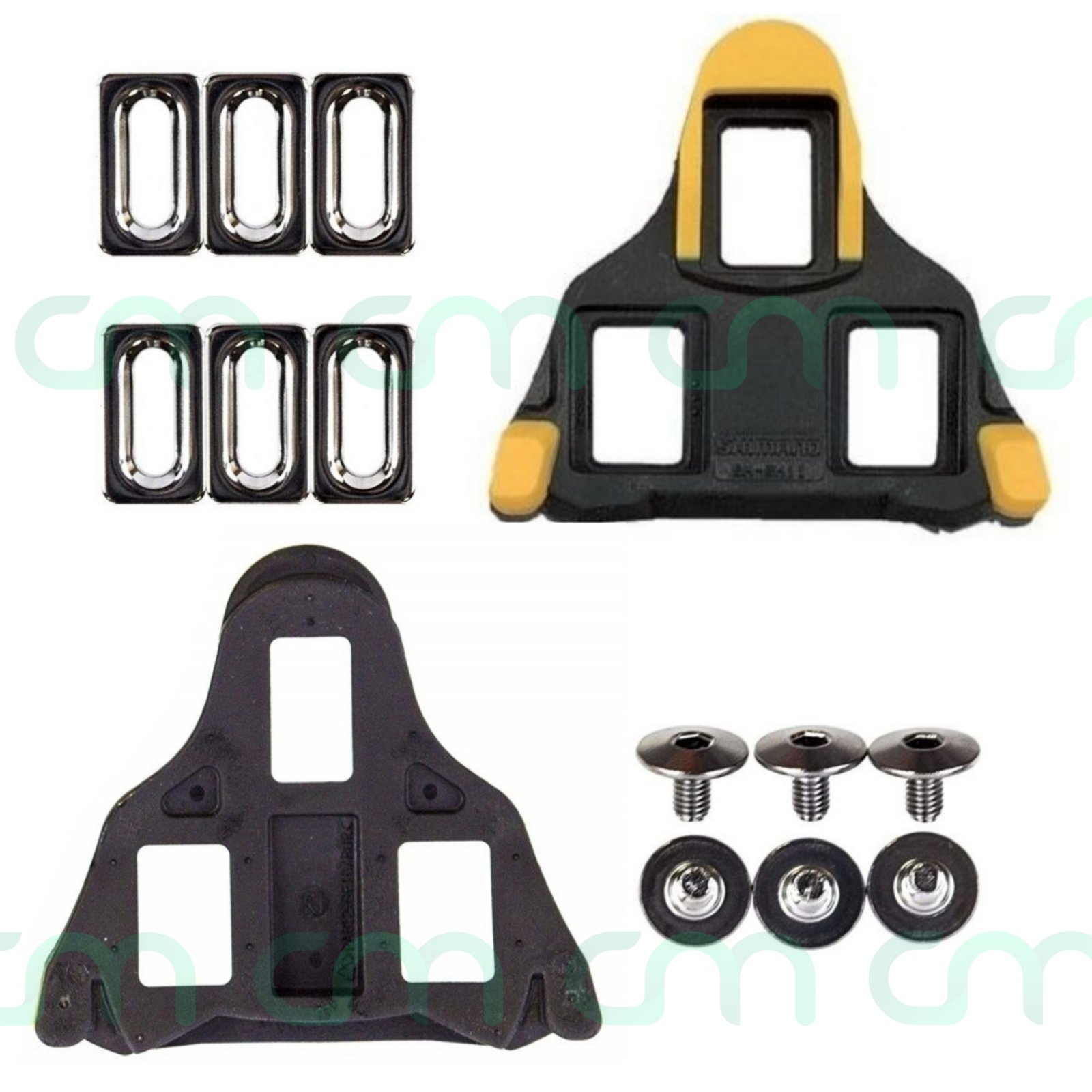 Genuine Shimano SM-SH11 SPD-SL Road Cleat Set Cleats 6° Yellow w/Hardware
