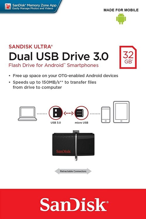 Sandisk Ultra Dual 32GB USB 3.0 150MB/s SDDD2 032G