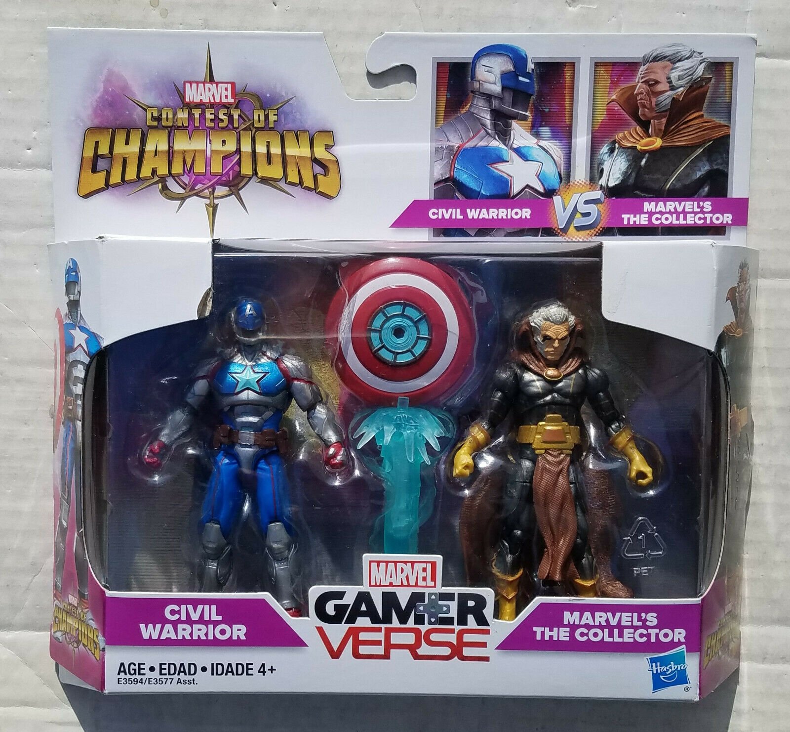 Hasbro Marvel Contest of Champions 3.75" The Collector Vs Civil Warrior Figures 2 Pack