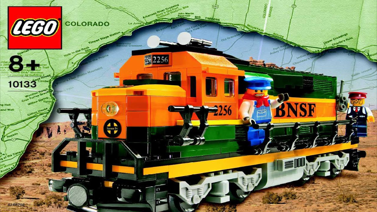 LEGO 10133 9V Train Burlington Northern Santa Fe Locomo