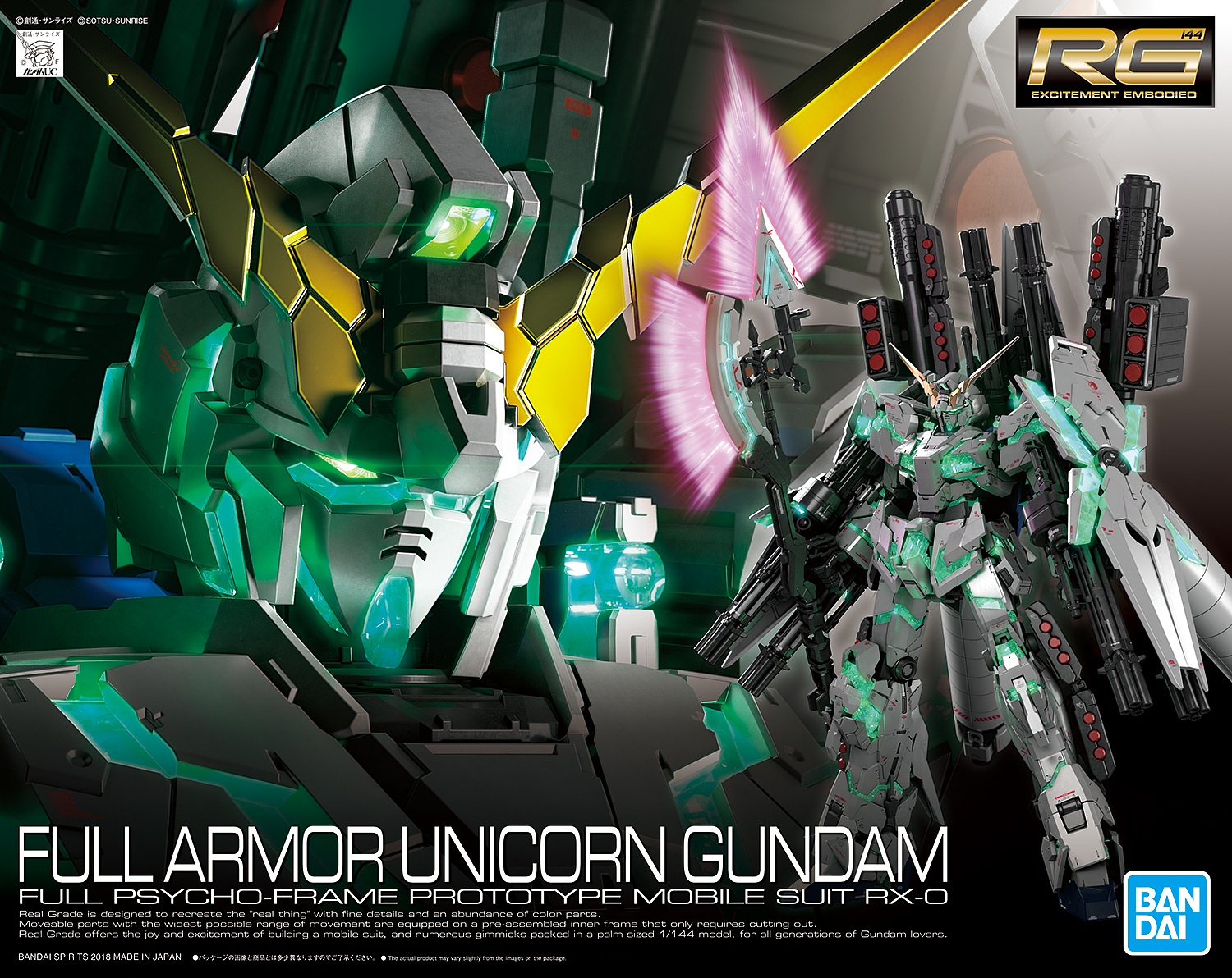 Bandai Real Grade RG 1/144 Full Armor Unicorn Gundam Plastic Model Kit