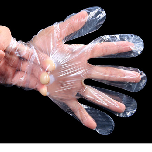100 x Grade A Plastic Food Safe Disposable Gloves Powder Free Latex Free Hand