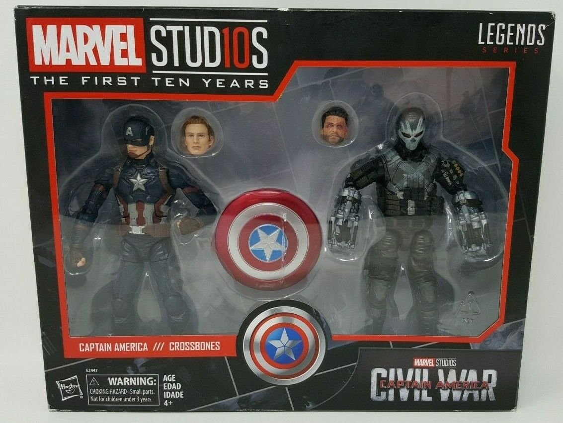 Hasbro Marvel Legends Series Studios Civil War Captain America & Crossbones 6" Figures