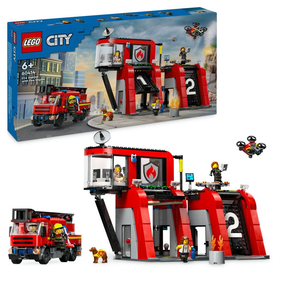 LEGO City Series 60414 Fire Station with Fire Truck