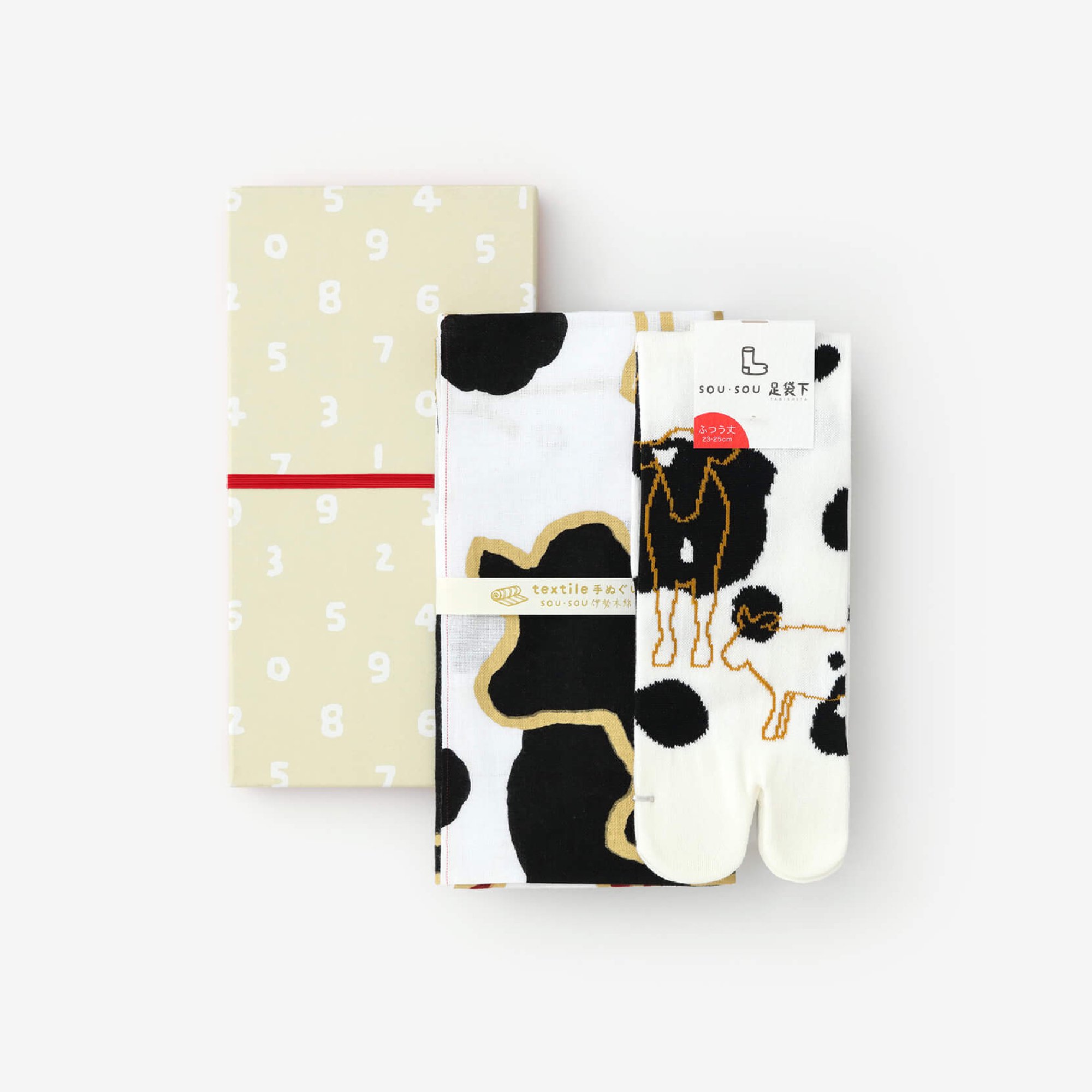 SO-SU-U New Year Gift Handkerchief & Tabi Socks Set ox Men - Made in Japan