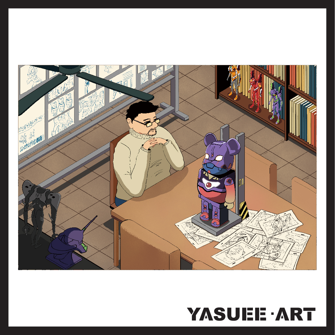 Kaws Tension be@rbrick 1000% story bearbrick art paint (297 x 420 mm) 50 pcs limited