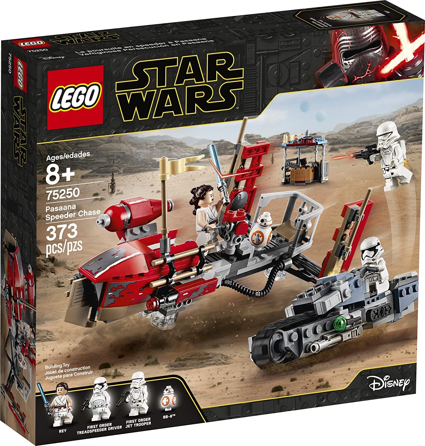 LEGO Star Wars: The Rise of Skywalker Pasaana Speeder Chase 75250 Hovering Transport Speeder Building Kit with Action Figures
