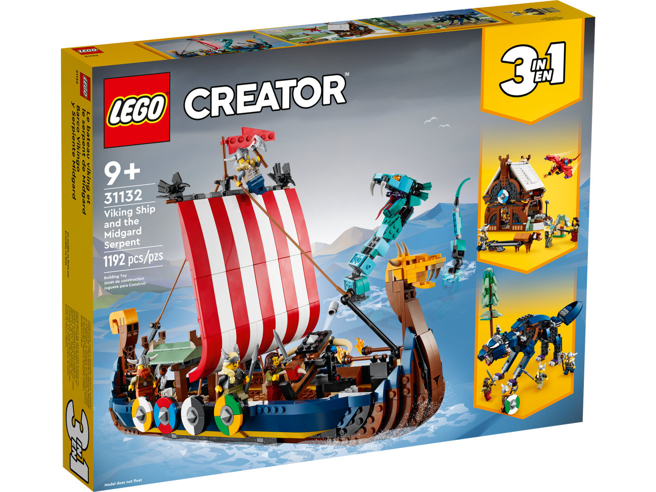 LEGO Creators 3-in-1 31132 Viking Ship and the Midgard Serpent