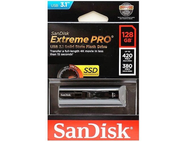 Sandisk Extreme Pro 128GB USB 3.1 Solid State Flash Drive R420/W380 SDCZ880 128G