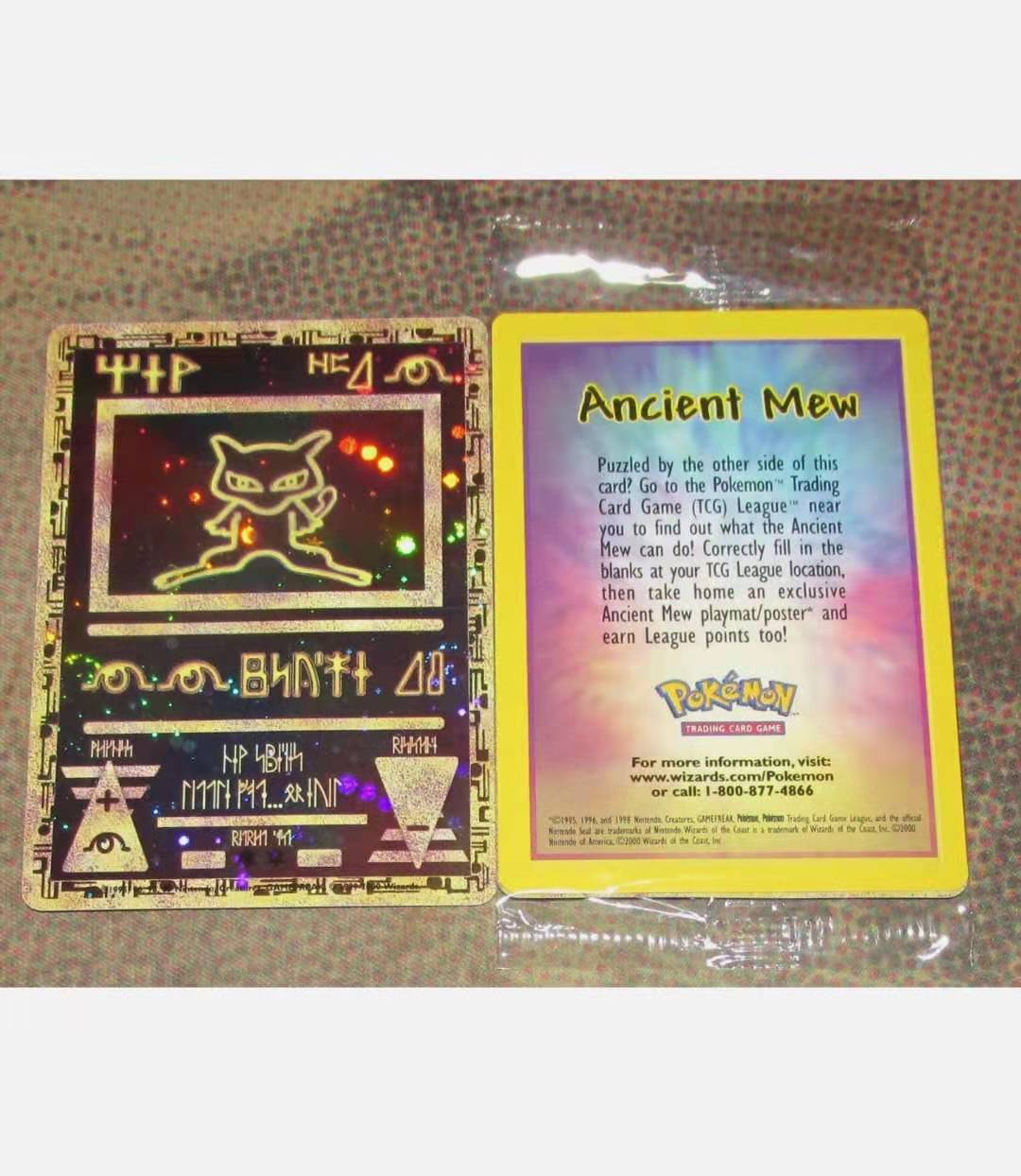 Pokémon TCG: Ancient Mew Pokémon Movie Double HOLO WOTC Black Star "Single Card"