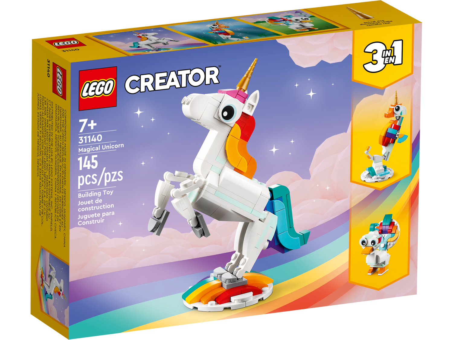 LEGO Creator 3-in-1 Series 31140 Magical Unicorn
