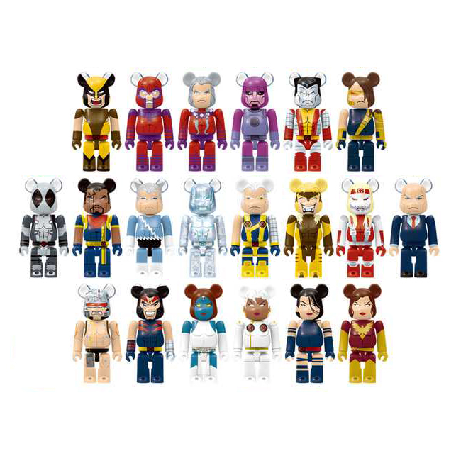 Medicom Bearbrick x Marvel X-Men Happy Lottery 100% Keychain Award Set of 20