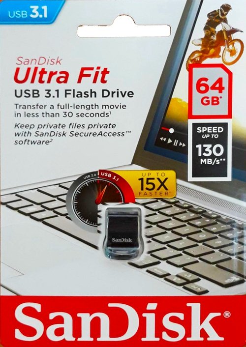 Sandisk Ultra Fit 64GB USB 3.1 Flash Drive 130MB/s SDCZ430 064G