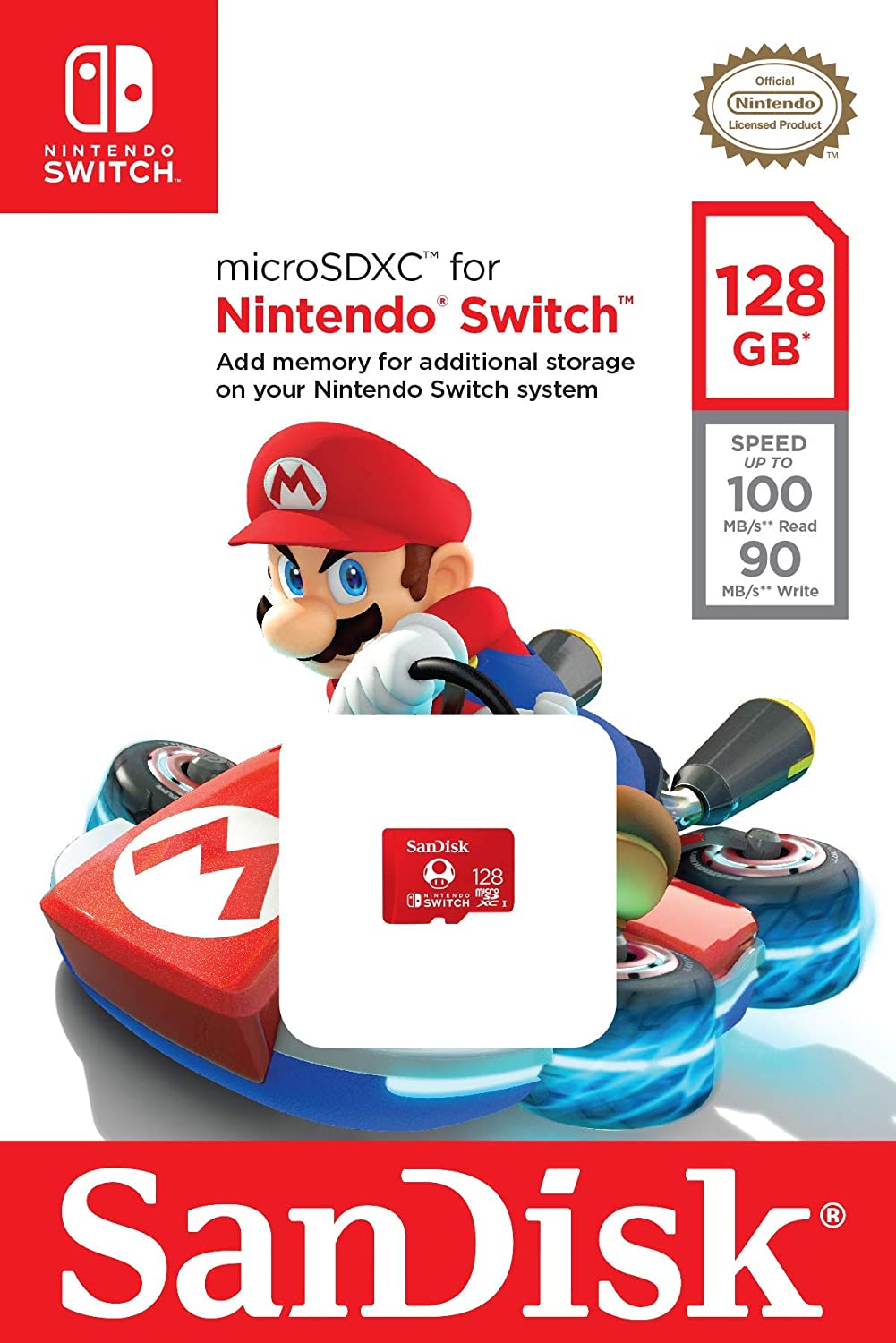 SanDisk Nintendo Switch 128GB microSDXC up to 100MB/s SDSQXAO-128G