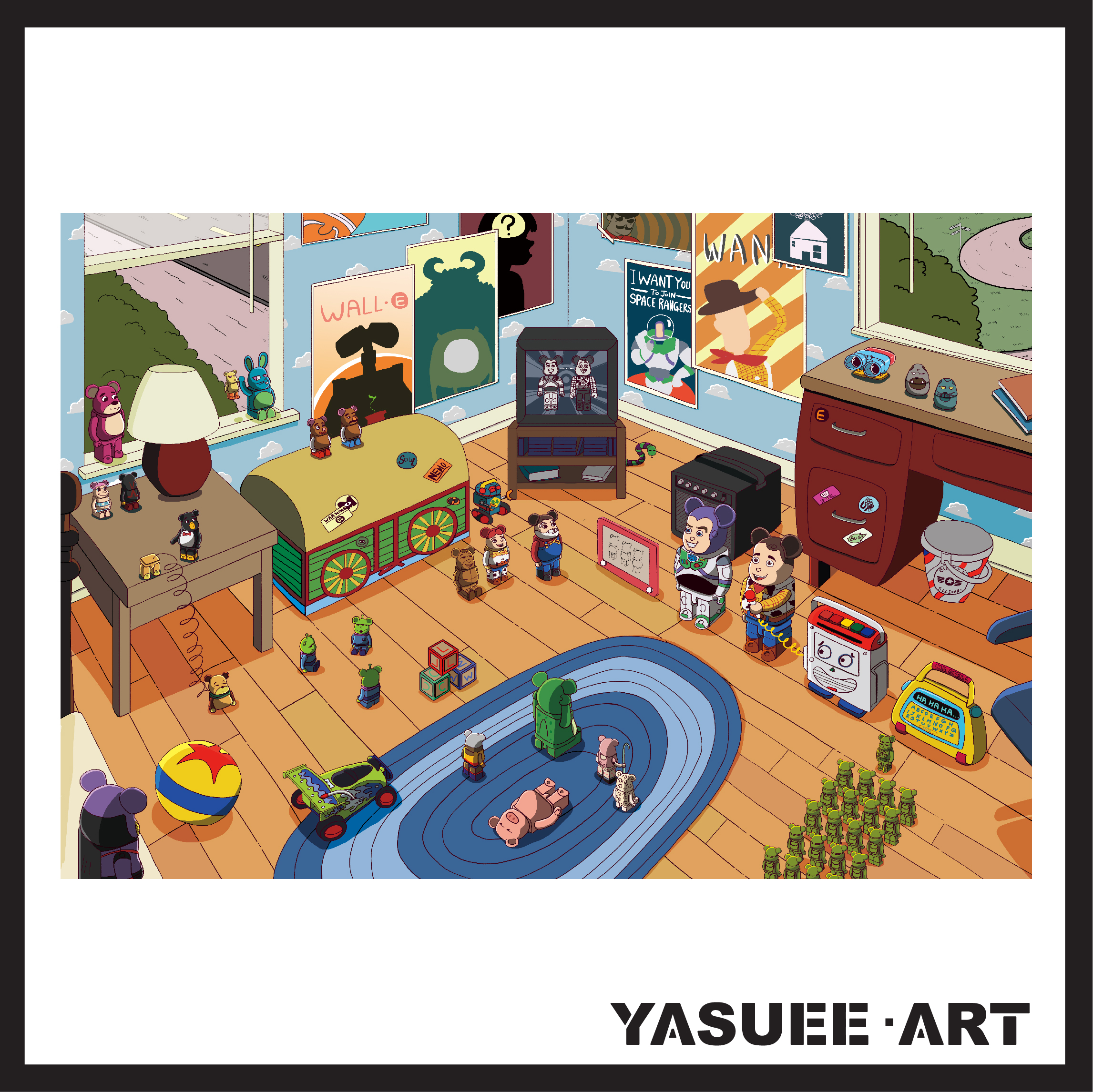 Toy Story be@rbrick 1000% story bearbrick art paint (297 x 420 mm) 50 pcs limited