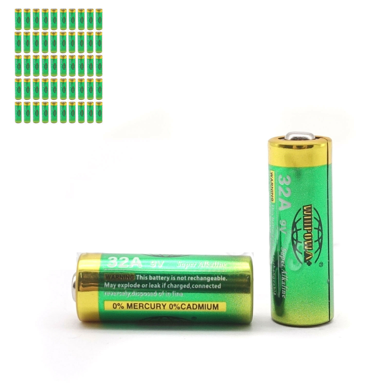50pcs 32A 9V Volt 6LR732 Alkaline Battery Remote Control