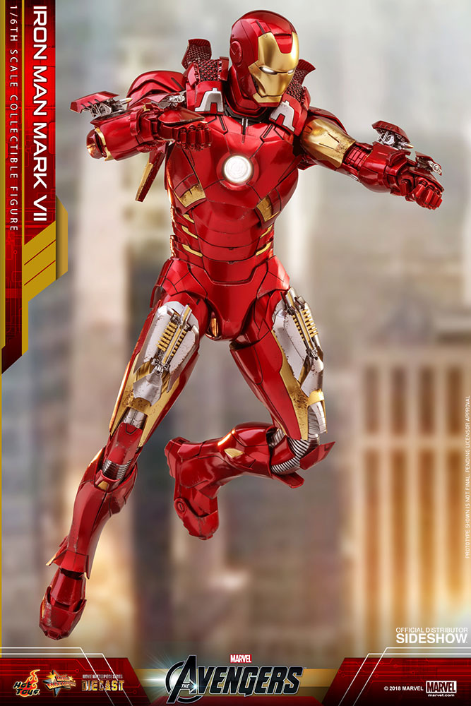 Hot Toys MMS500 Marvel Avengers Iron Man Mark VII Mk 7 Die-Cast Action Figures