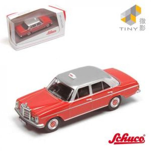 Tiny X Schuco 1:64 Diecast Model - Mercedes-Benz 200D Hong Kong Taxi Red Silver