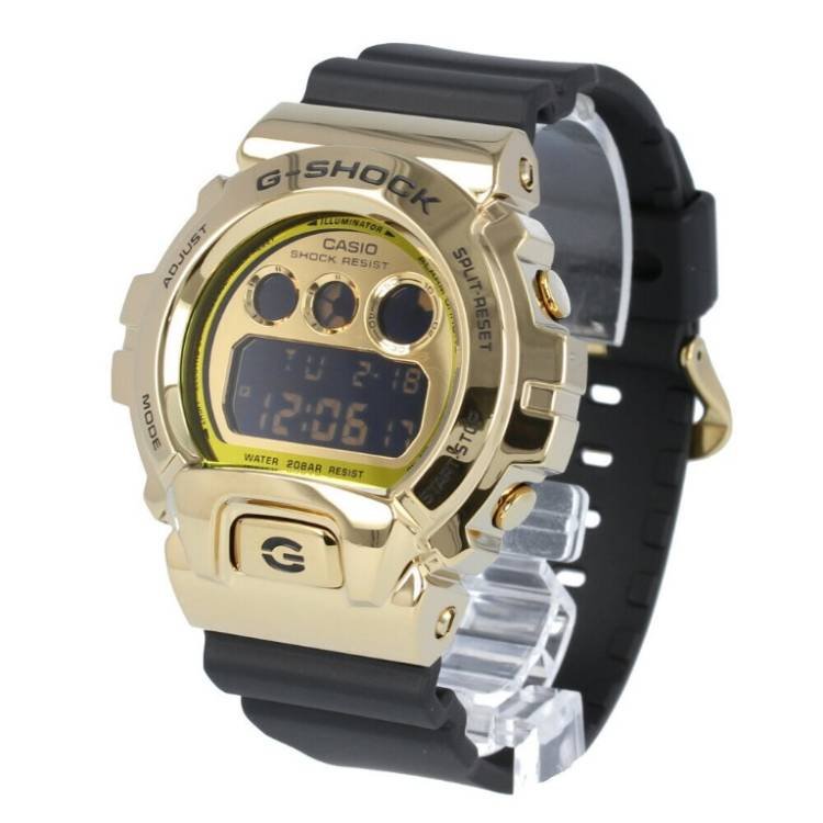 Casio Men's Digital Watch G-Shock Gold and Black Dial Resin Strap GM-6900G-9