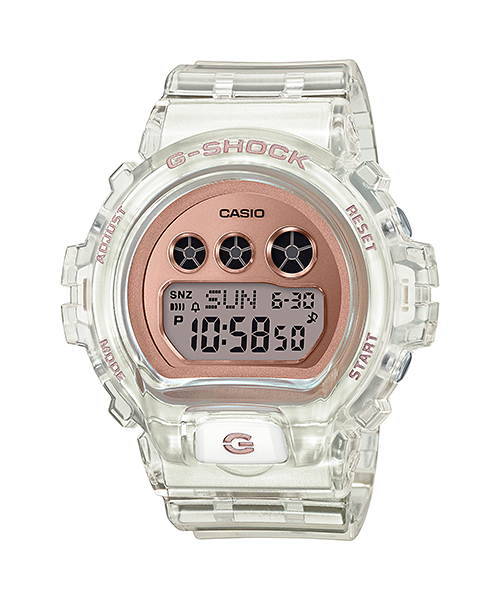 Casio G-Shock  Transparent Style Pink-Gold Metallic Solid Designs Digital Watch GMD-S6900SR-7