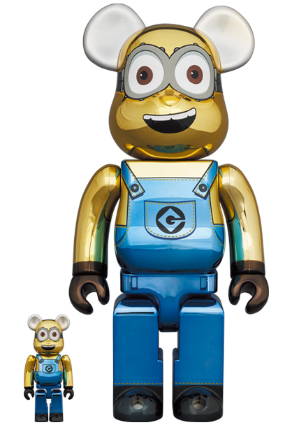 Medicom Be@rBrick BearBrick Dave (Chrome Ver.) 100% & 400%