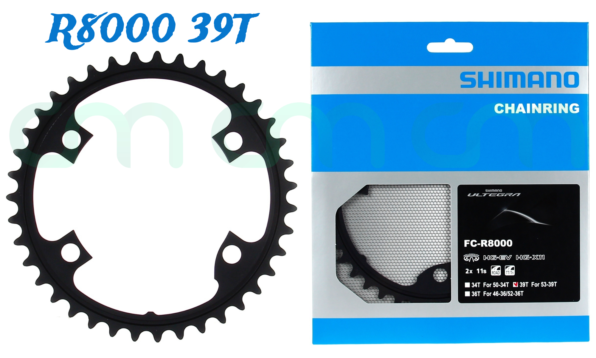Shimano Ultegra FC-R8000 Inner Chainrings 110mm BCD NIB Black (Y1W839000) - 39T