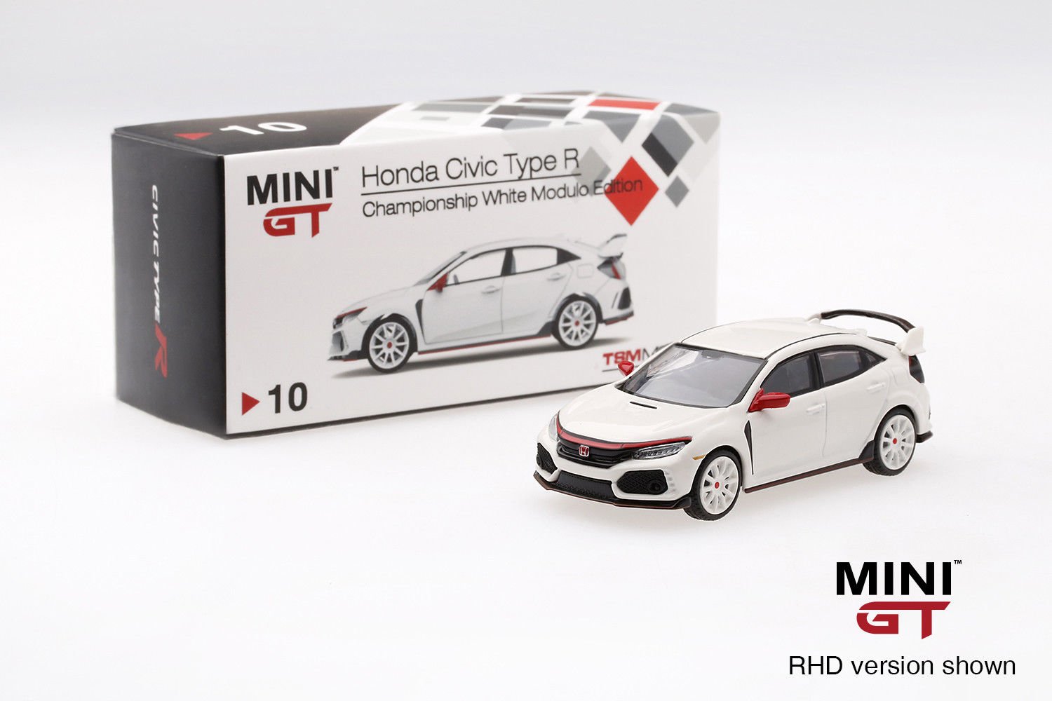 TSM 1:64 Mini GT Model - Honda Civic Type R FK8 Championship White +Modulo (RHD)