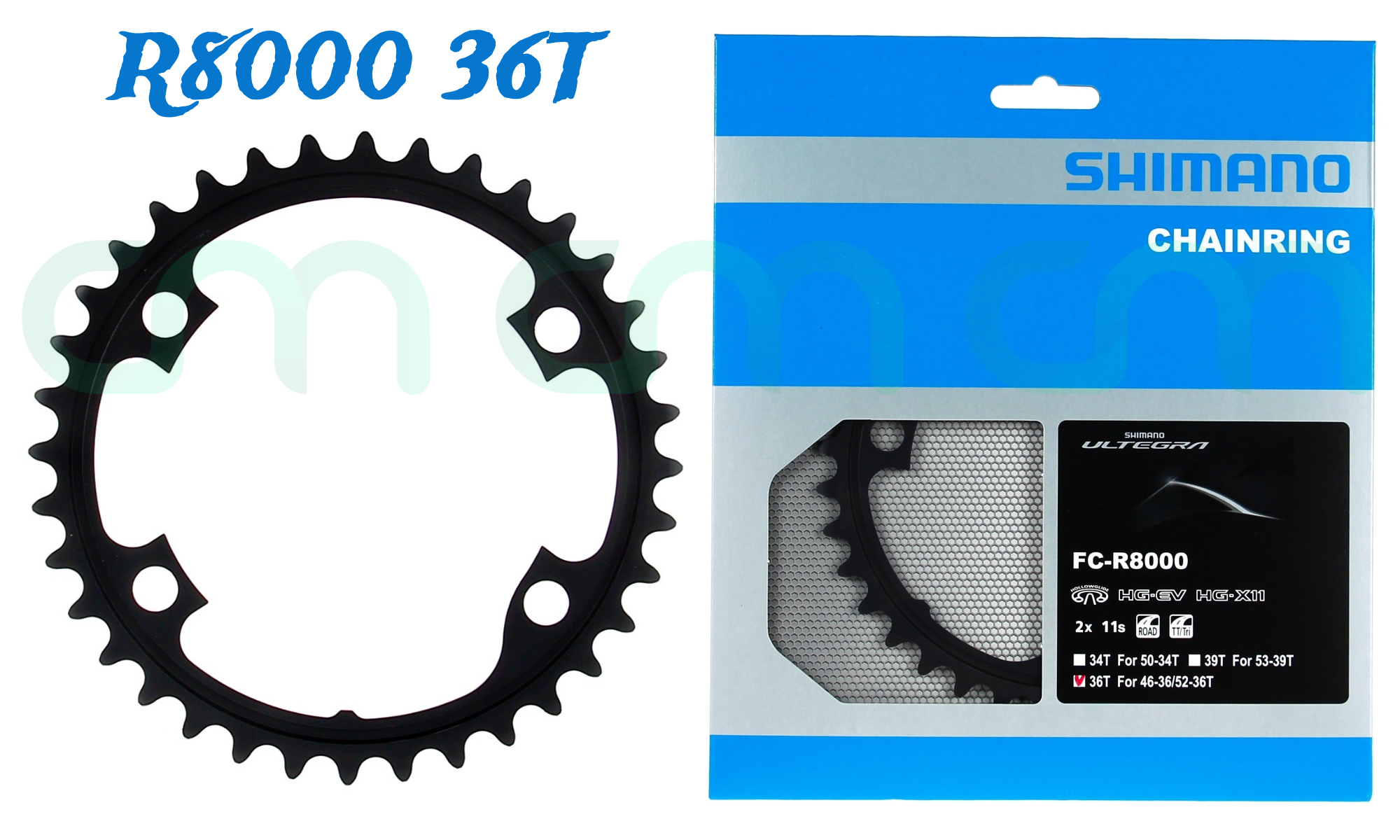 36T Shimano Ultegra FC-R8000 11 Speed Inner Chainring - Black