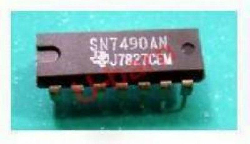 TI DIP-14,DECADE, DIVIDE-BY-TWELVE AND BINARY, SN7490AN