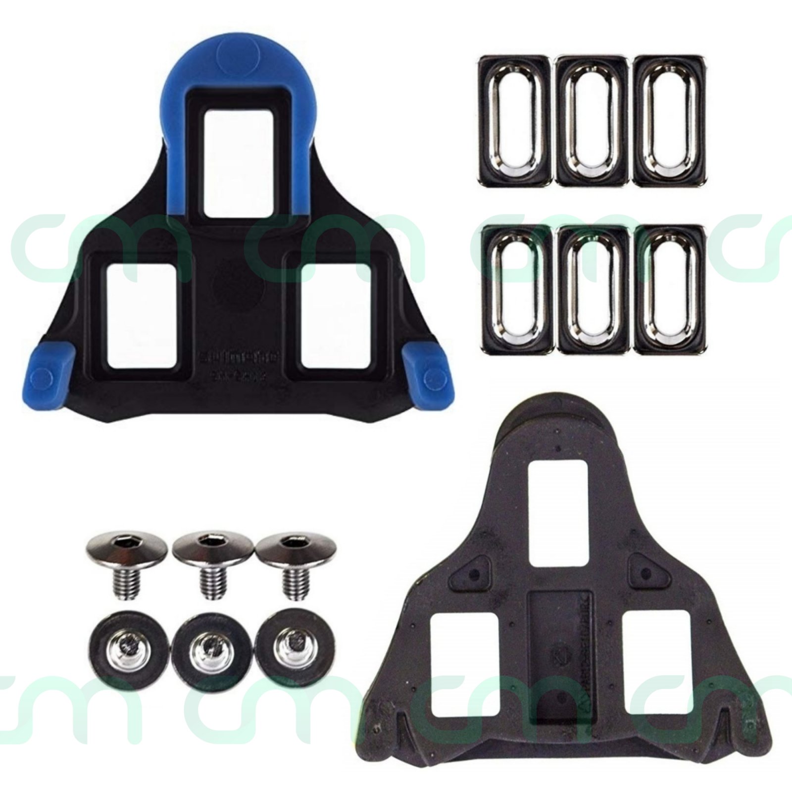 Genuine Shimano SM-SH12 SPD-SL Road Cleat Set Cleats 2° Blue w/Hardware