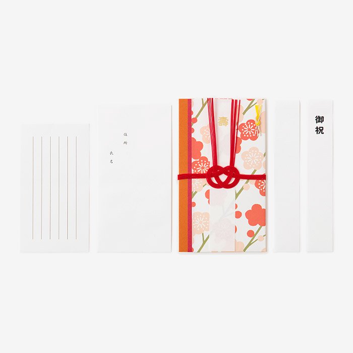 SO-SU-U Birthday Wedding Celebration Gift Envelop Plum Grove - Made in Japan