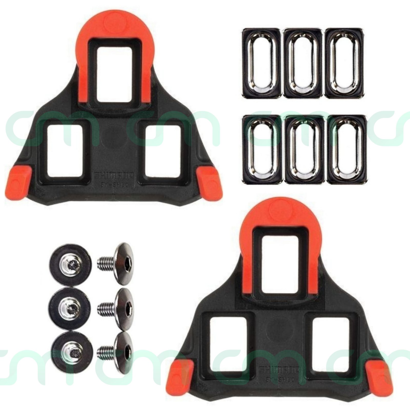 Genuine Shimano SM-SH10 SPD-SL Road Cleat Set Cleats fixed 0° Red w/Hardware