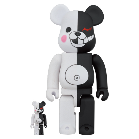 Medicom Be@rBrick BearBrick Monokuma Rubber Coat & Flocky 100％ & 400％